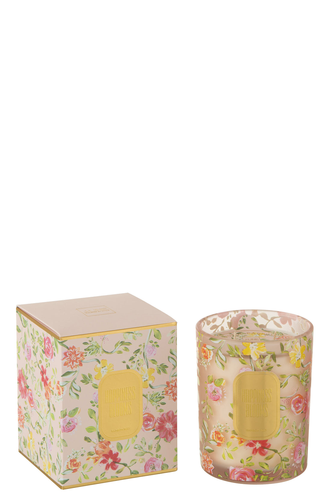 J-Line geurkaars Happiness Blooms - Rain Reef - roze - L -70U