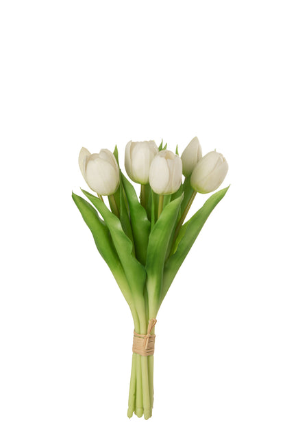 J-Line Boeket Tulpen 7Stuks Pu Wit Small