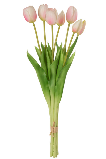 J-Line Boeket Tulpen 7Stuks Pu Licht Roze Large