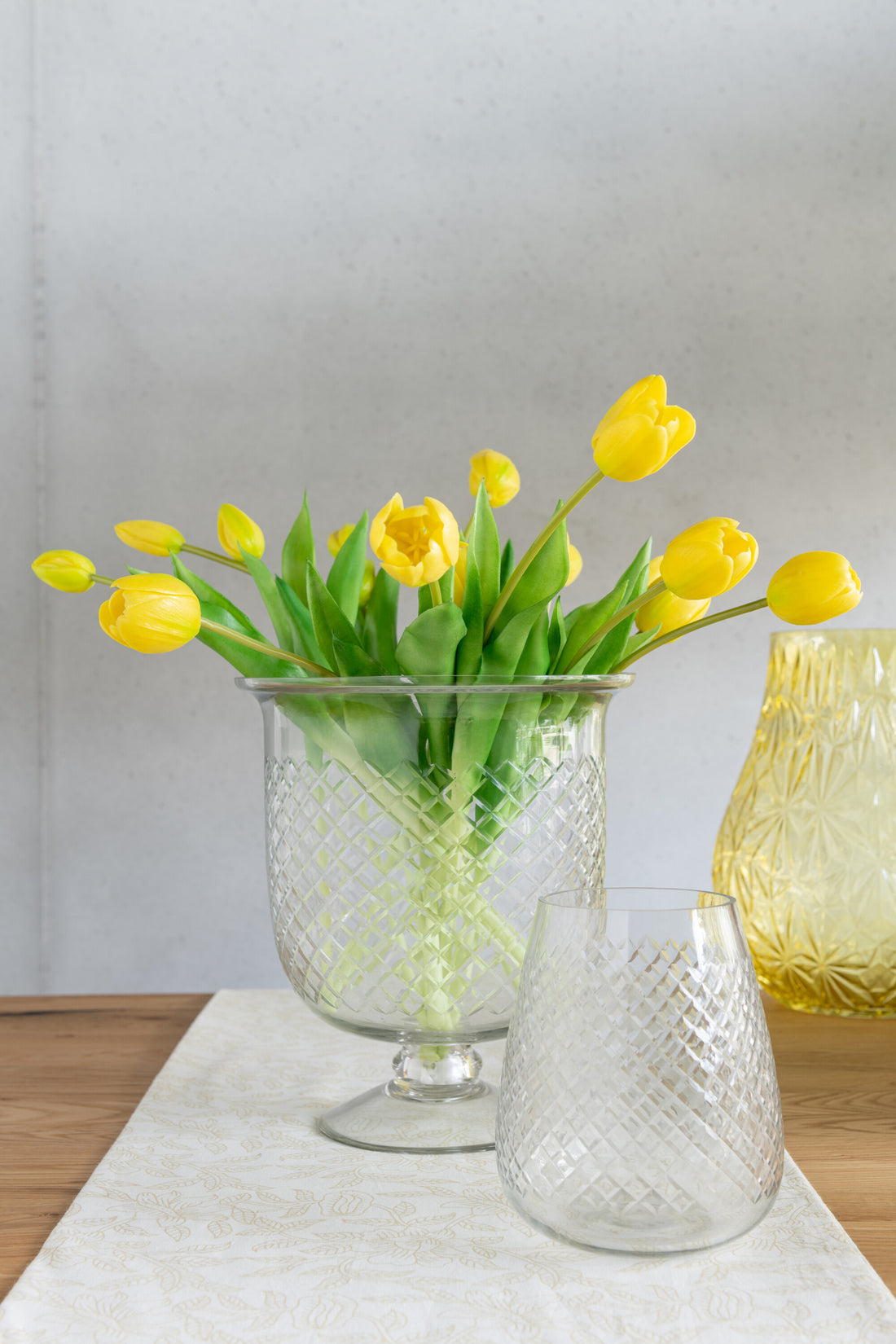 J-Line Boeket Tulpen 7Stuks Pu Geel Large