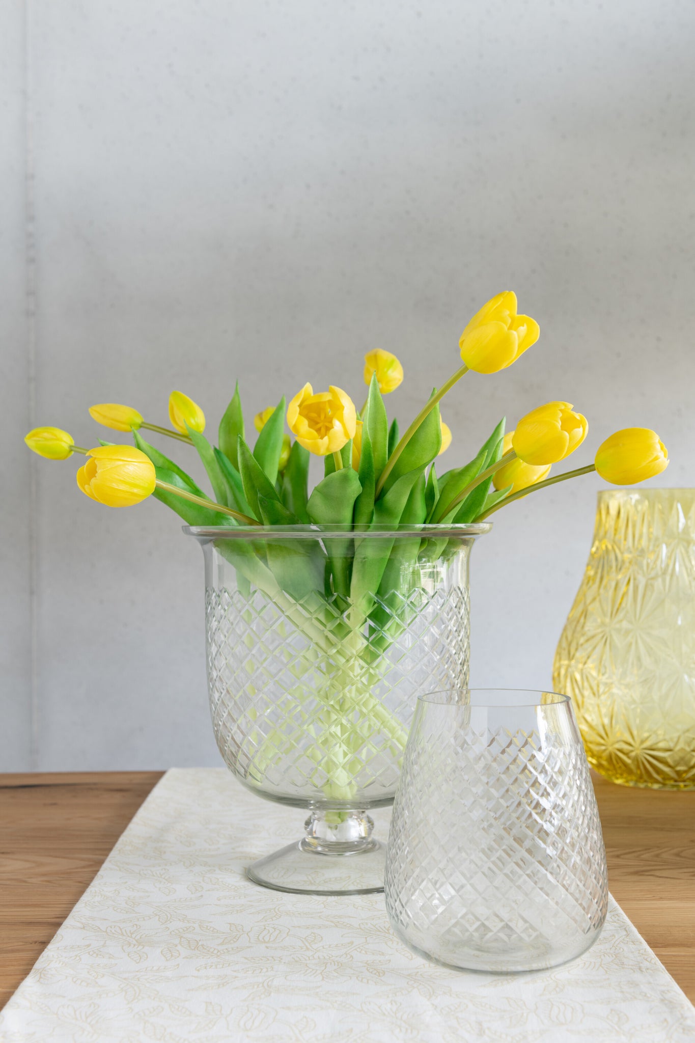 J-Line Boeket Tulpen 7Stuks Pu Geel Large