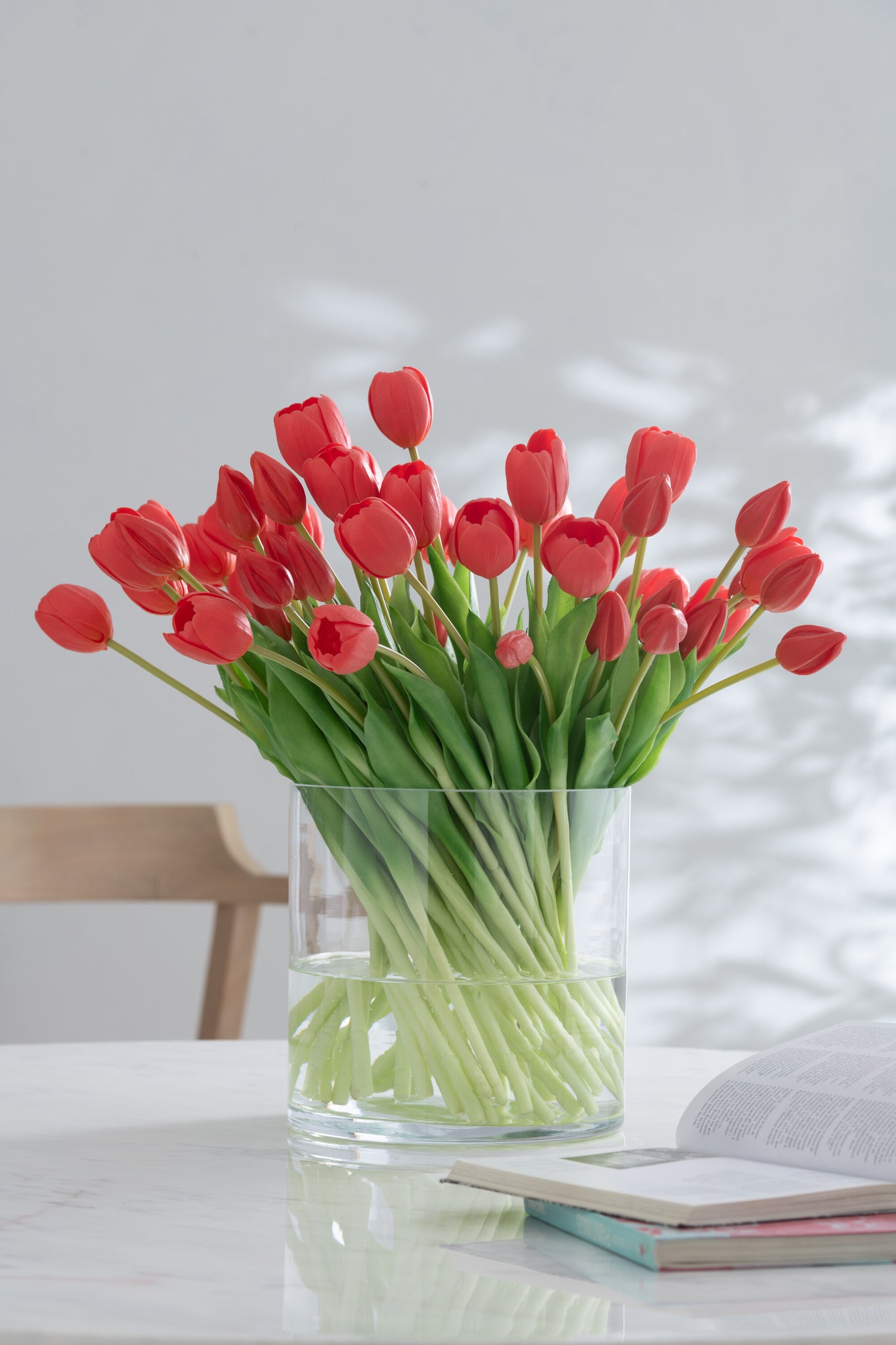 J-Line Boeket Tulpen 7Stuks Pu Koraal Roze Small