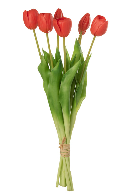 J-Line Boeket Tulpen 7Stuks Pu Koraal Roze Large