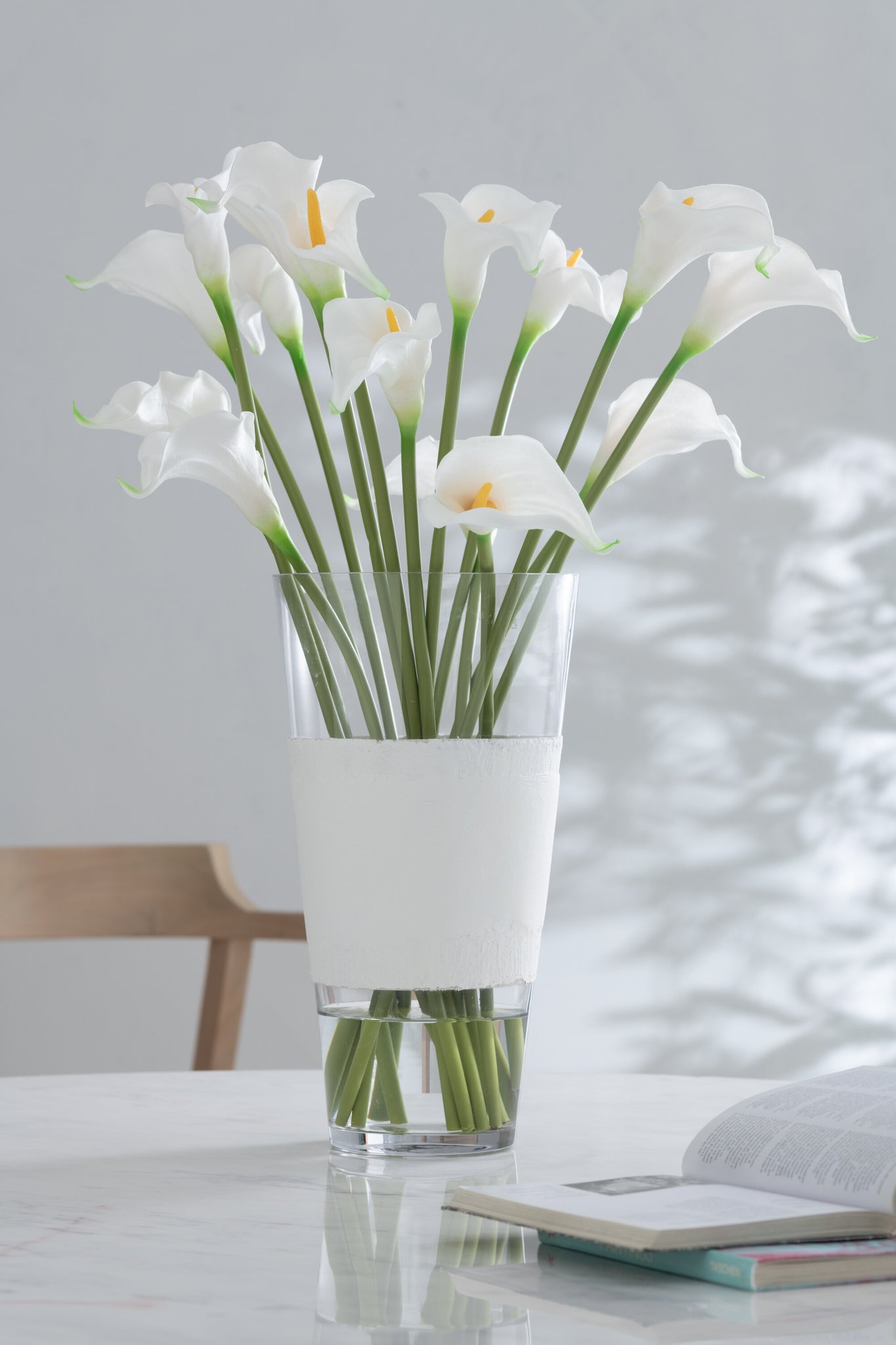 J-Line Boeket Calla Lelie 8Stuks Kunststof Wit Klein