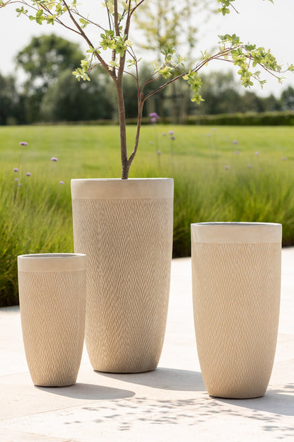 J-Line Set Van 3 Vazen Rond Hoog Klei Beige