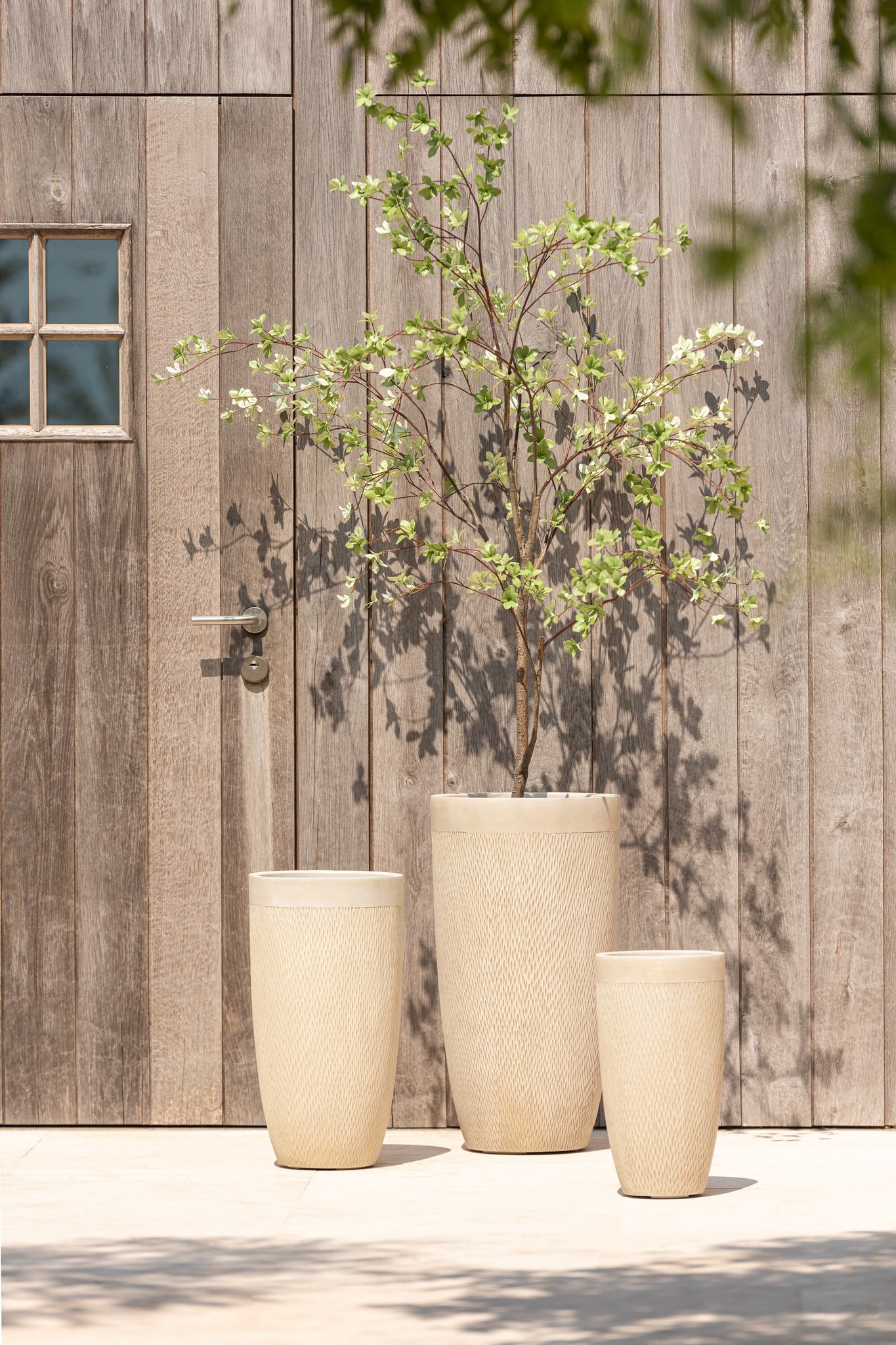J-Line Set Van 3 Vazen Rond Hoog Klei Beige