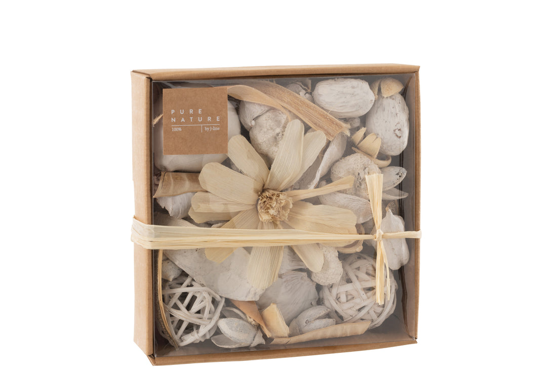 J-Line Potpourri Bloemen/Noten Wit