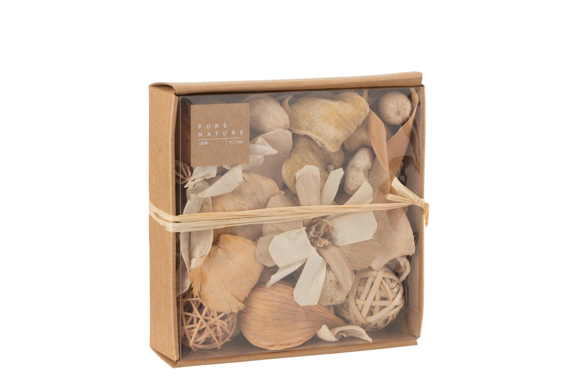 J-Line Potpourri Bloemen/Noten Naturel
