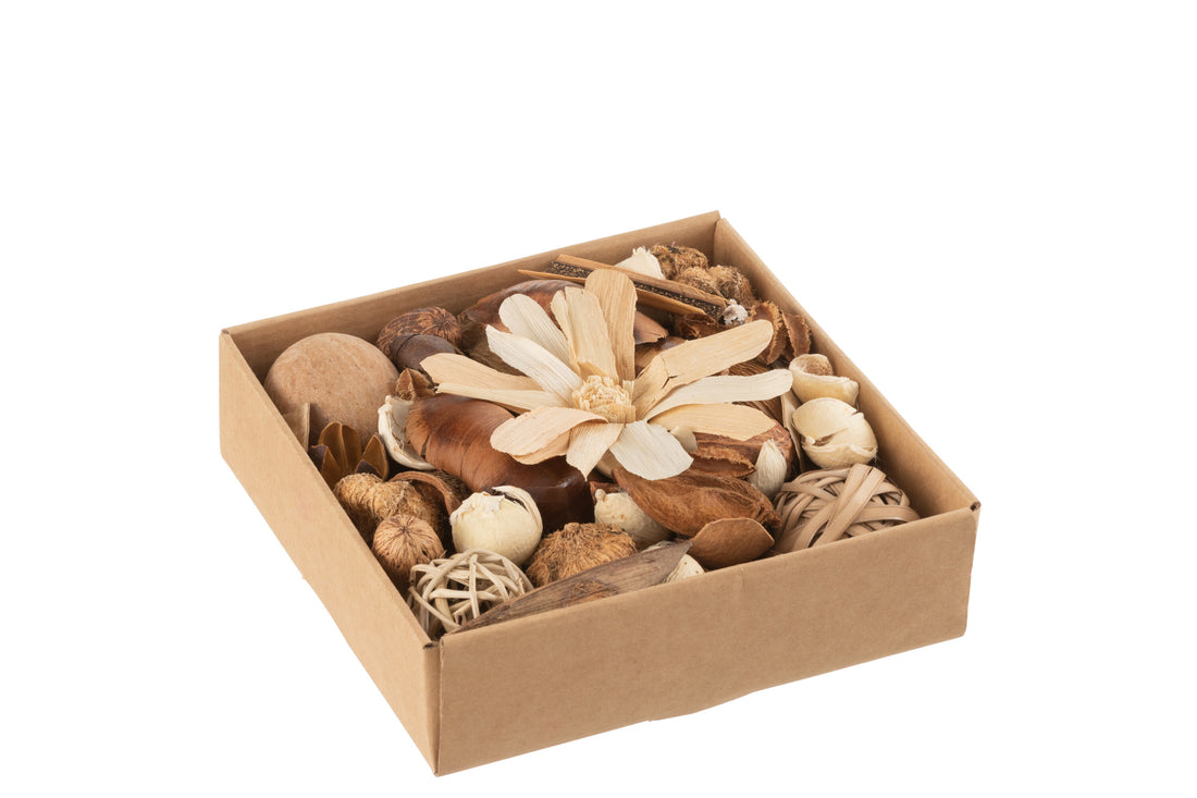 J-Line Potpourri Bloemen/Noten Bruin