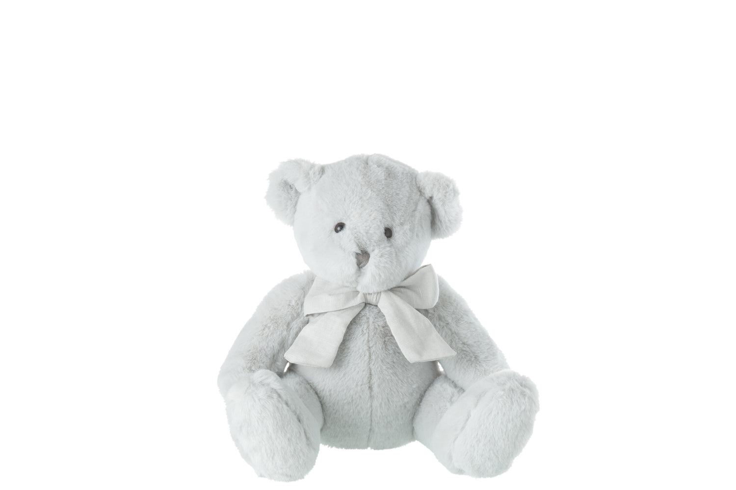 Beer Knuffel Met Strikje Polyester Grijs Klein
