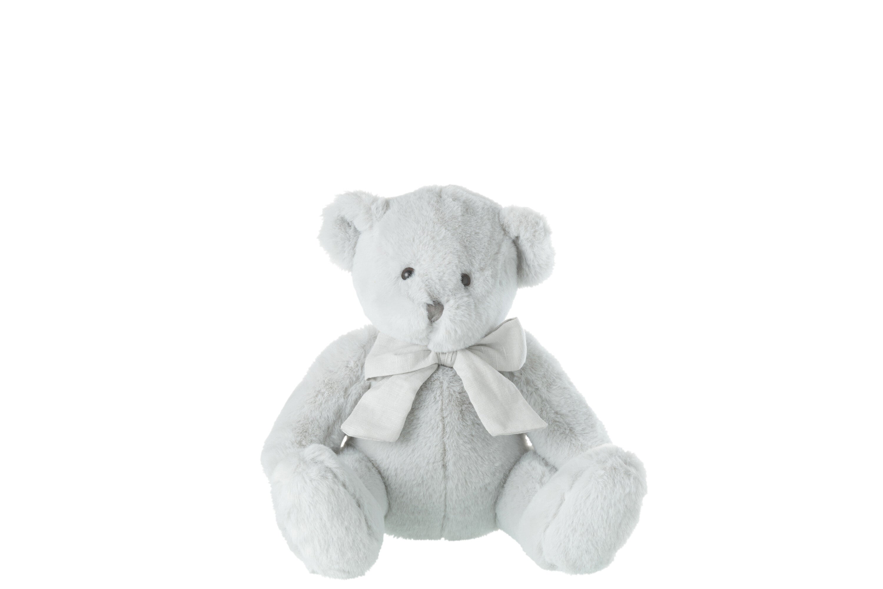 Beer Knuffel Met Strikje Polyester Grijs Klein