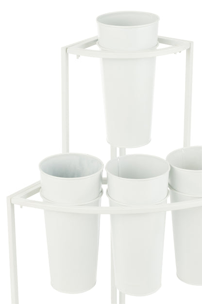 Bloemenstandaard 9 stuks wit klein