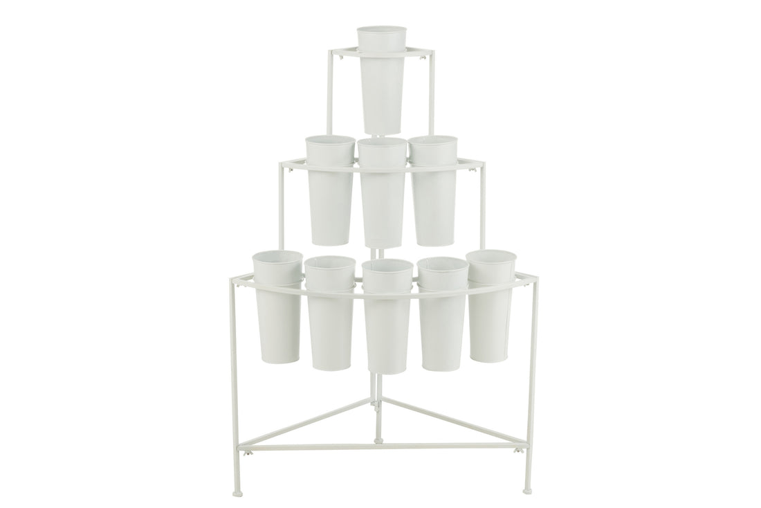 Bloemenstandaard 9 stuks wit klein