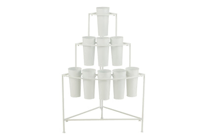 Bloemenstandaard 9 stuks wit klein