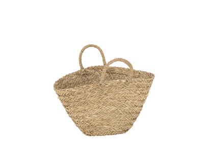 J-Line Strandtas Kort Handvatten Jute Naturel