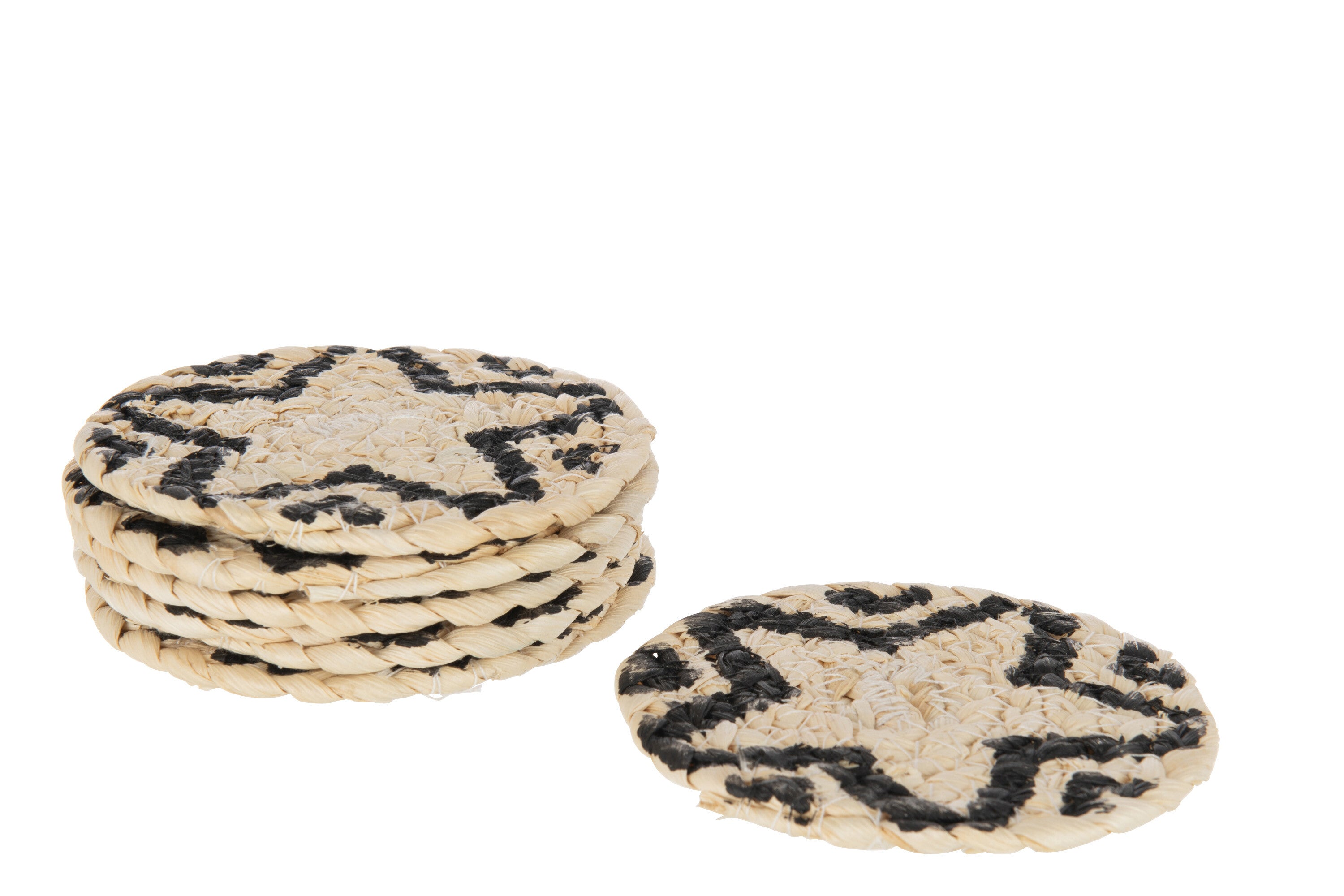J-Line Rond Steronderzetter - jute - naturel - 6x