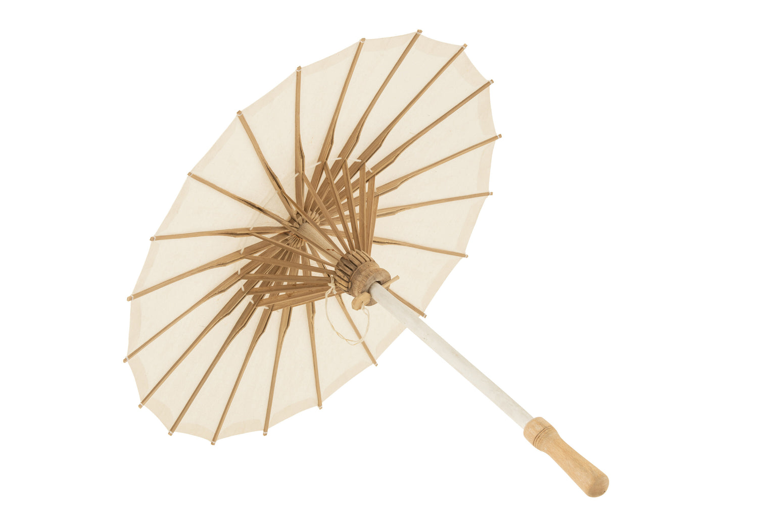 J-Line Parasol - katoen/hout - wit