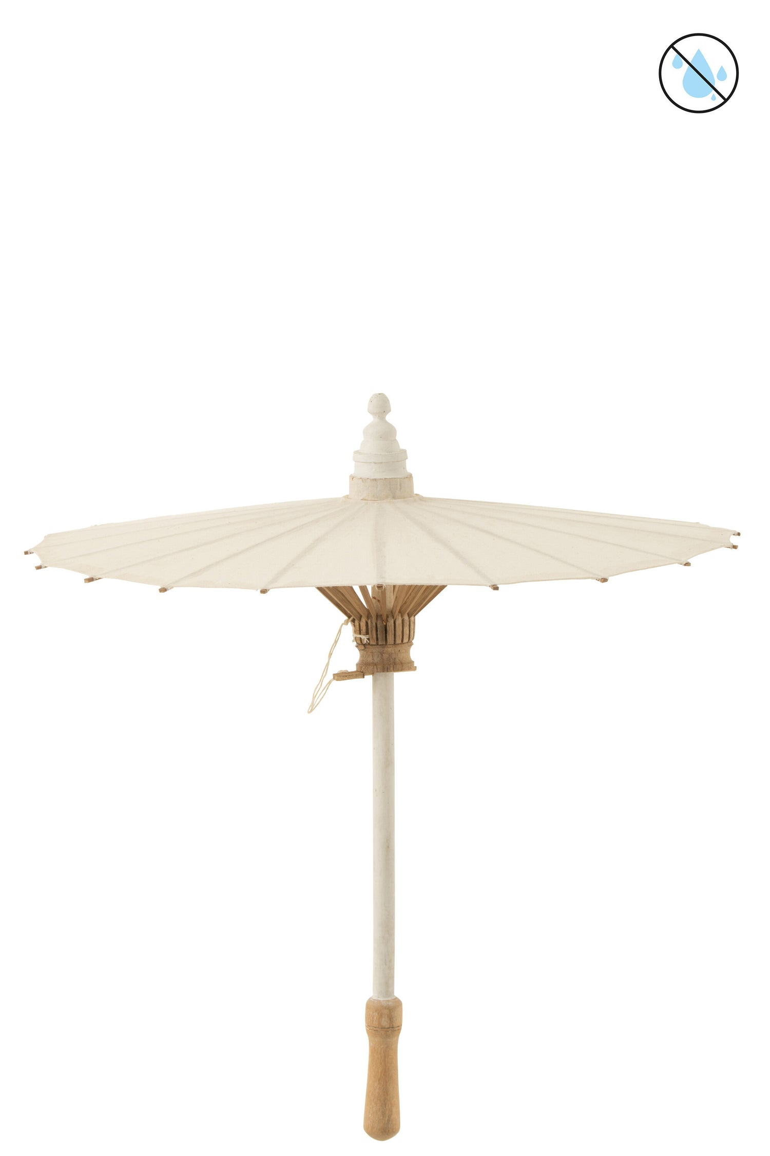 J-Line Parasol - katoen/hout - wit