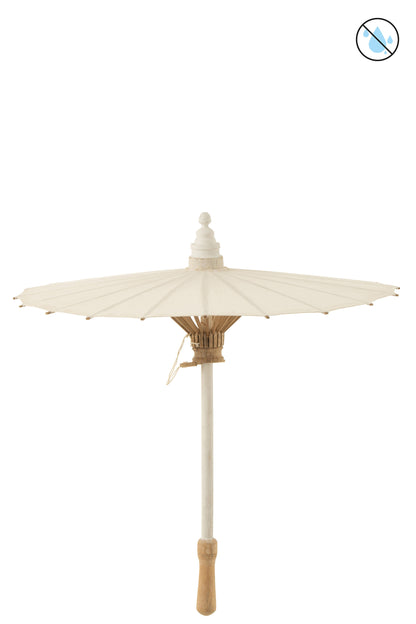 J-Line Parasol - katoen/hout - wit