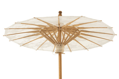 J-Line parasol Motiefs - hout - wit