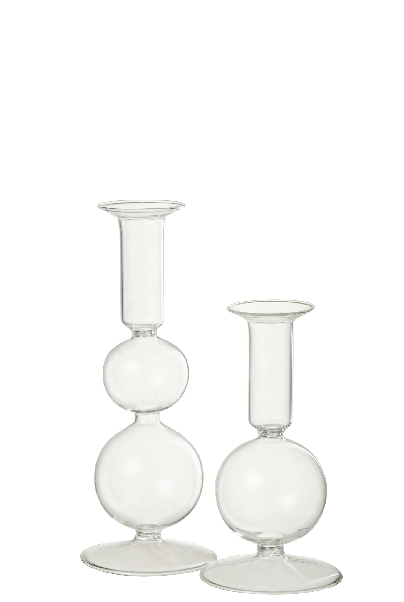 J-Line Kaarshouder - glas - transparant - 2 stuks