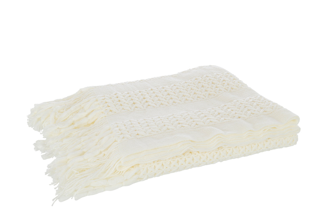 Geruit Gebreid Acryl Wit