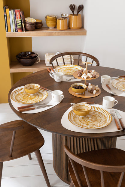 J-Line Steen placemat - kunststof - wit - 6x