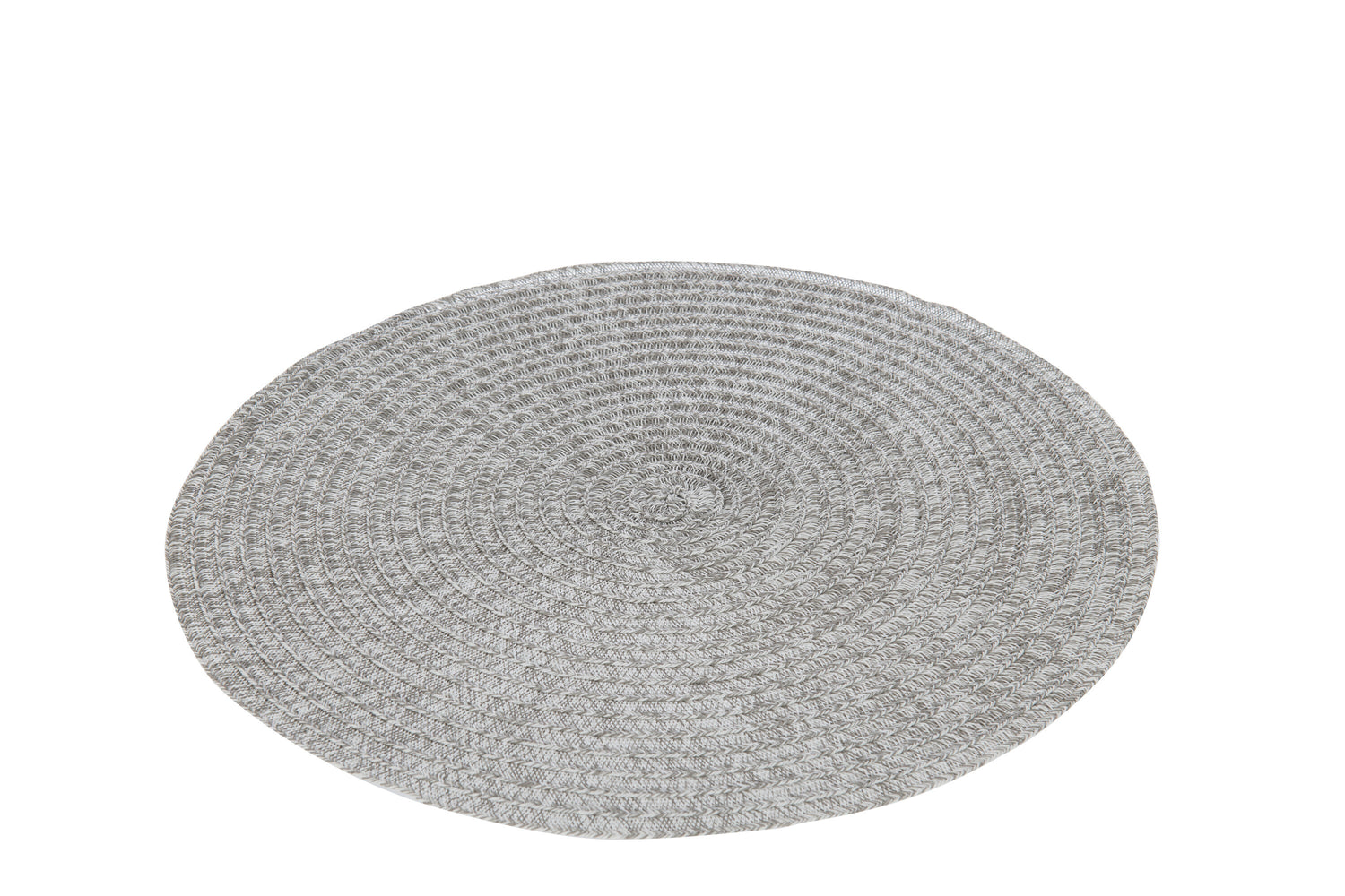 J-Line Rond Gevlochten placemat - kunststof - grijs
