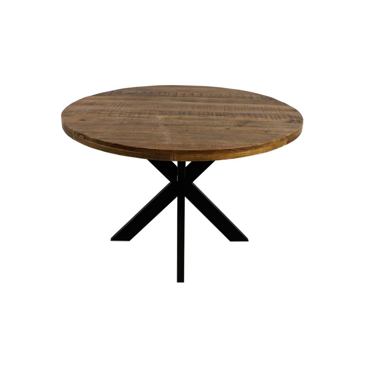 HSM Collection-Ronde Eettafel Melbourne-100x100x76-Naturel/Zwart-Mango/Metaal