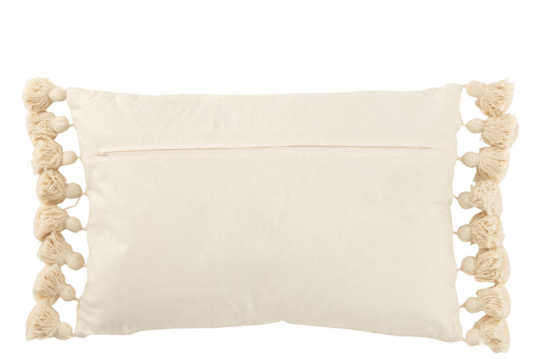 J-Line kussen Kwastje - katoen - beige