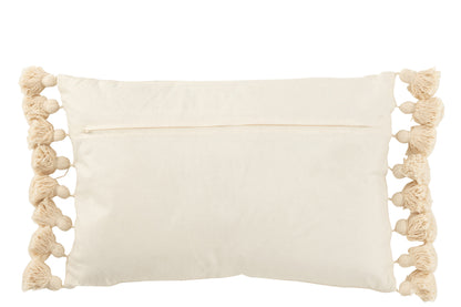 J-Line kussen Kwastje - katoen - beige