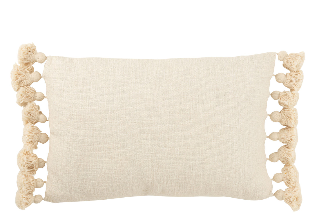 J-Line kussen Kwastje - katoen - beige