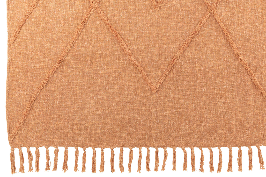 J-Line Plaid - katoen - zalm - 190 x 56 cm