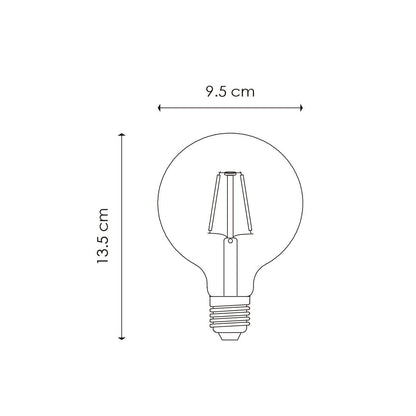 dimbare LED Globe Deco E27 G95 6W 160Lm 1800K Rook