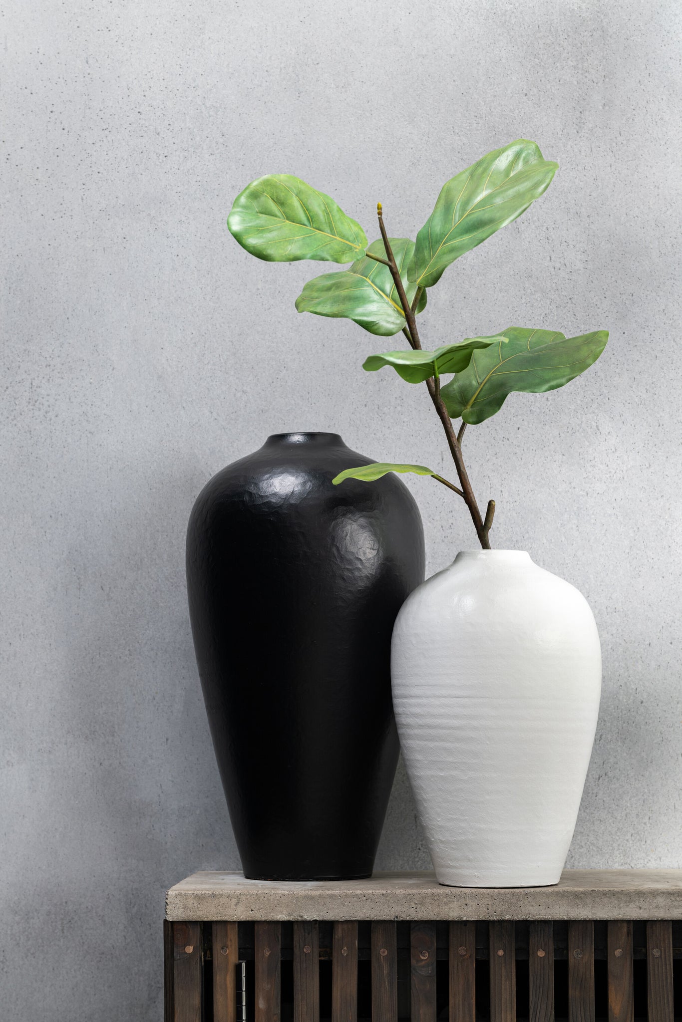 J-Line vaas - keramiek - wit - small - 35.00 cm hoog