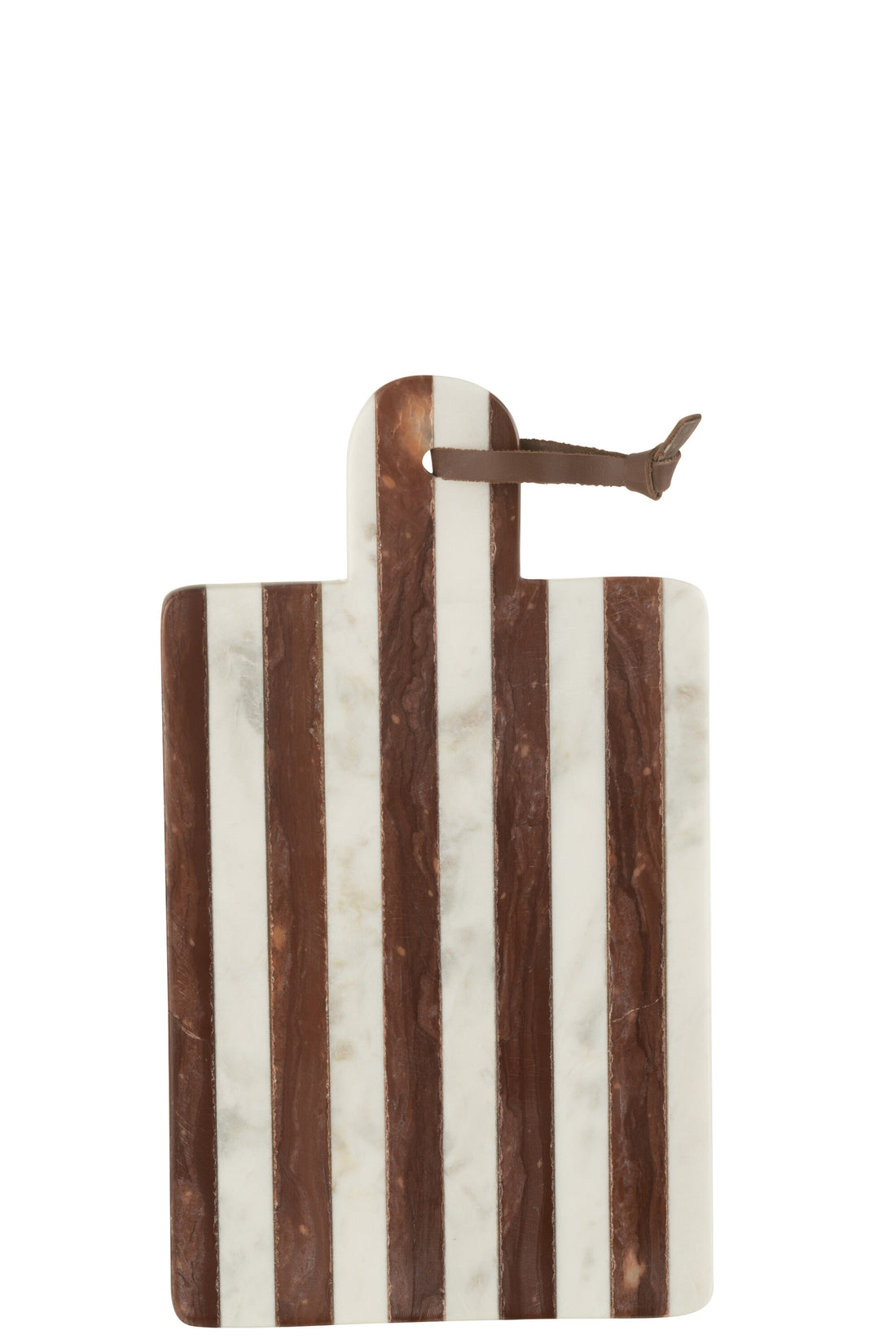 J-Line Rechthoekige Streep Marmer snijplank - steen - wit/bruin