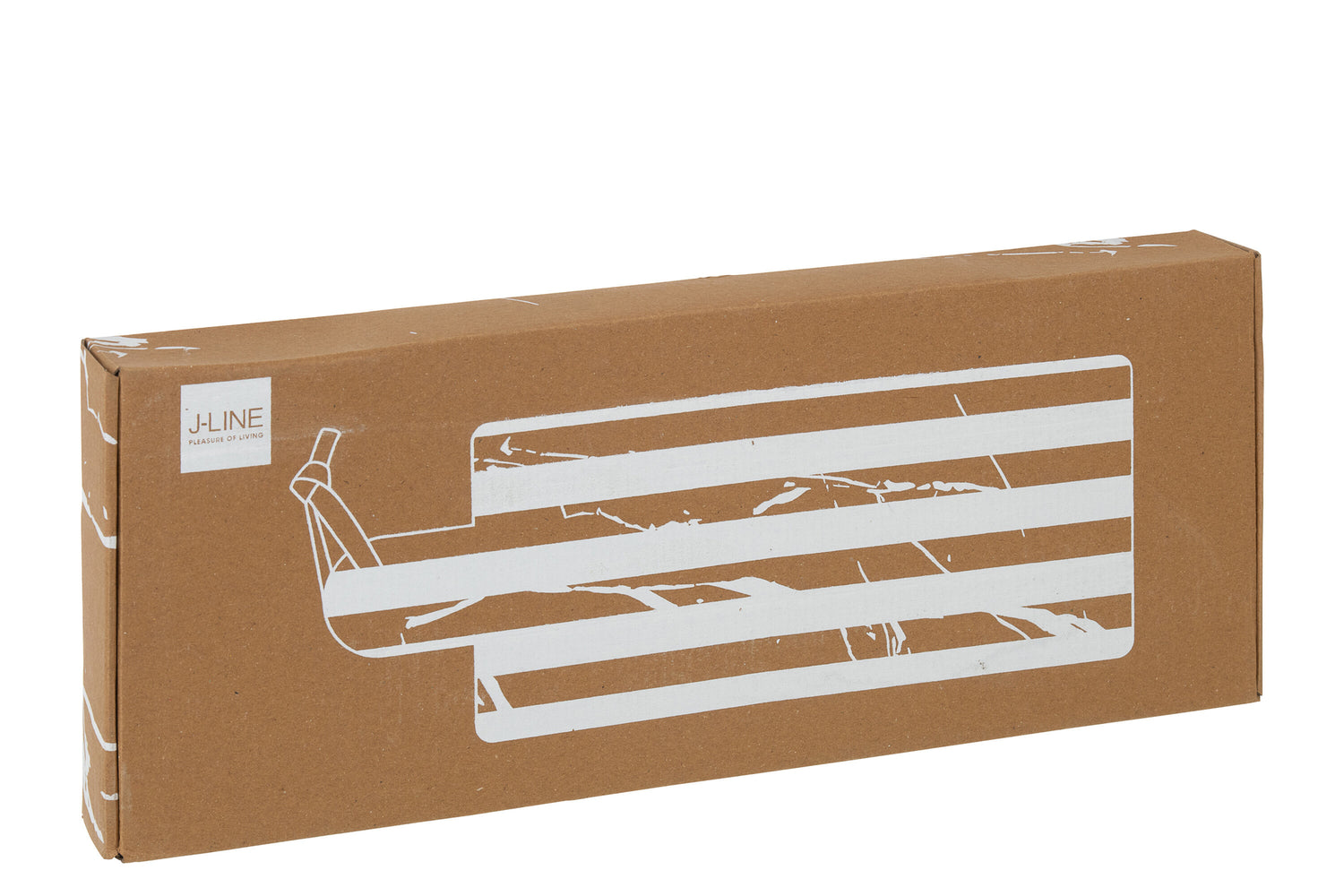 Plank Rechthoekige Streep Marmer Wit/Bruin Groot