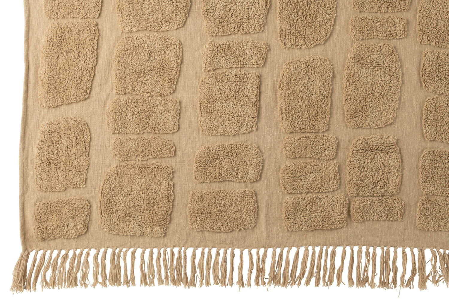 J-Line Plaid Sidney - polyester - beige - 192 x 123 cm