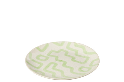 J-Line Bord Pattern Porselein Groen Small