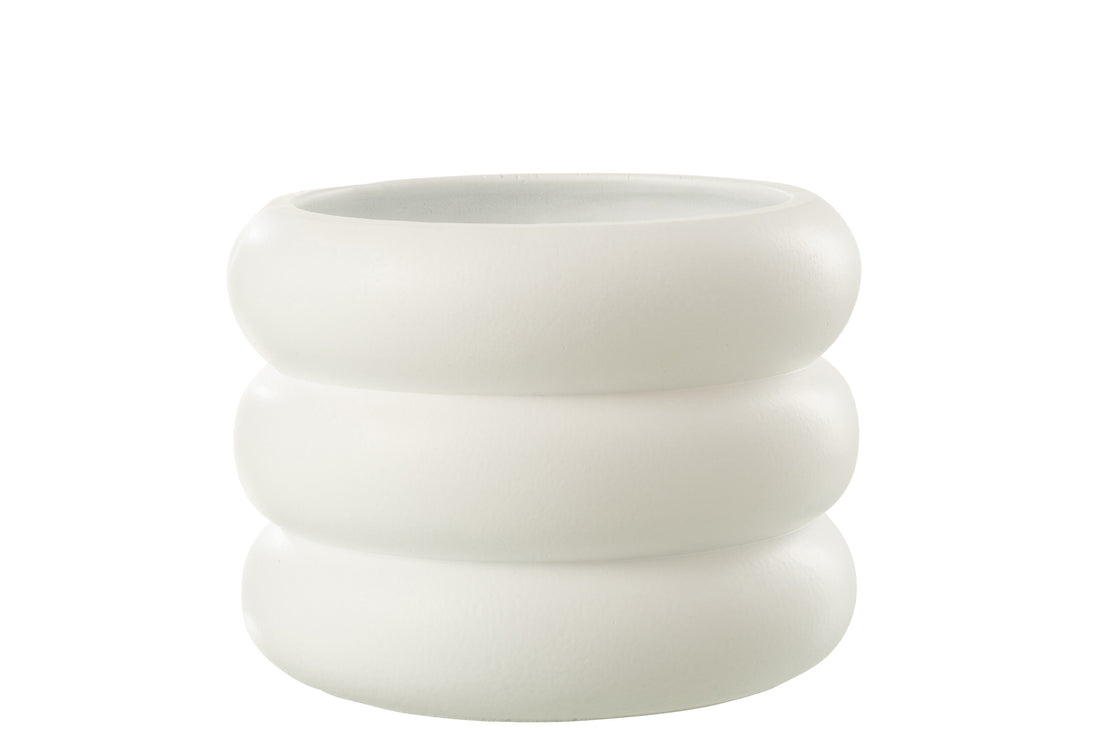 Bloempot Ring Cement Wit Groot