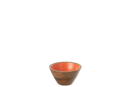 J-Line kom - hout - orange - small