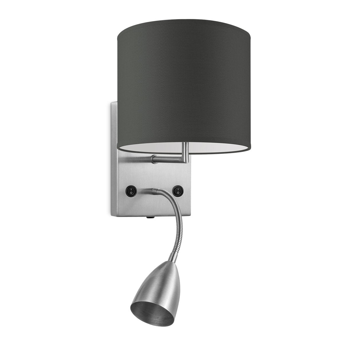 Wandlamp - Read, LED Leeslamp, E27, antraciet 20cm