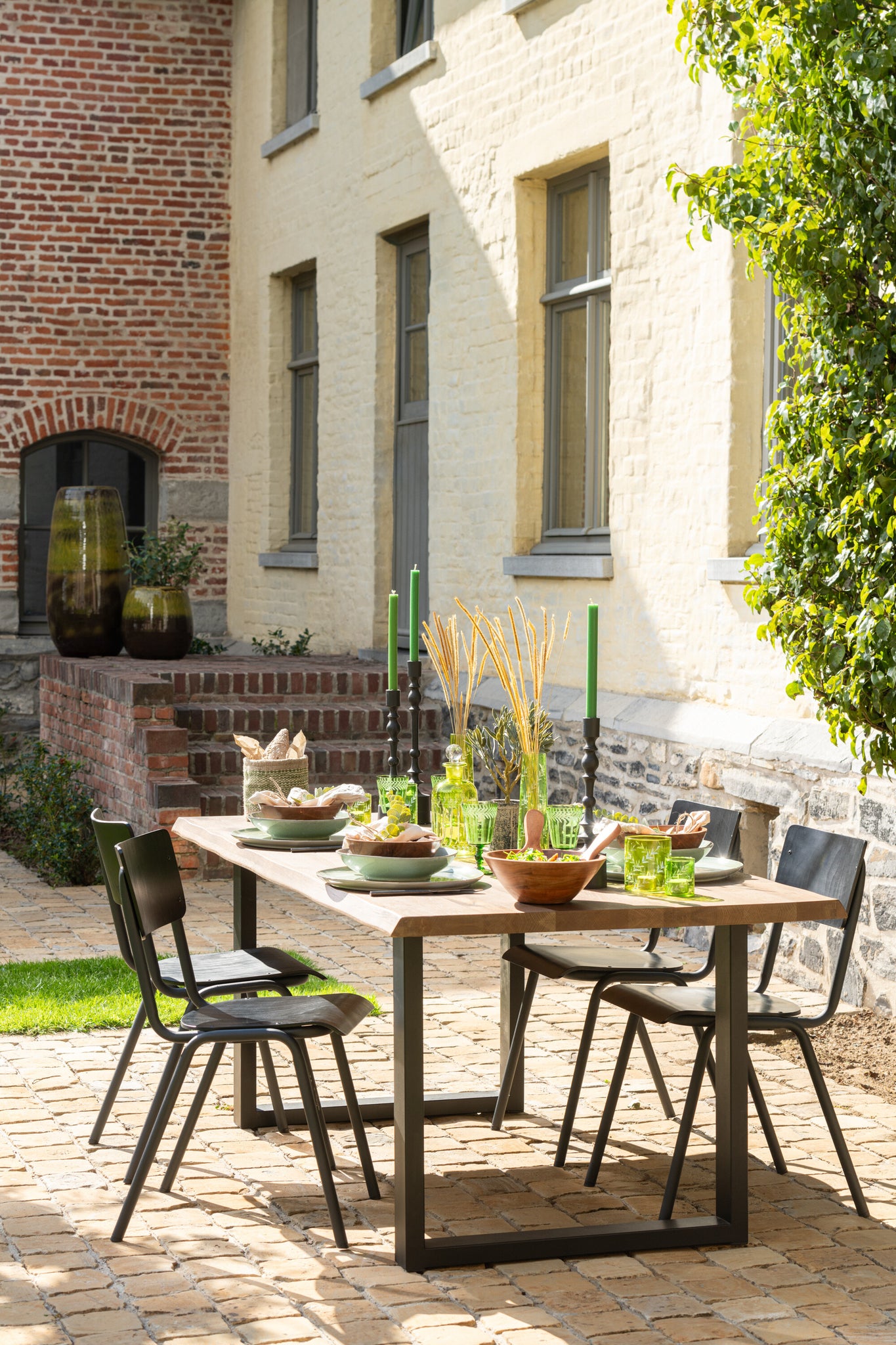 Stoel Hout/Metaal Zwart
