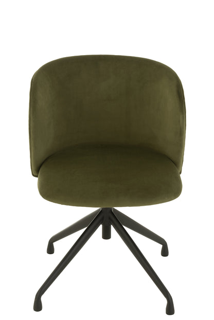 Stoel Draai/Omhoog/Omlaag Fluweel Donkergroen