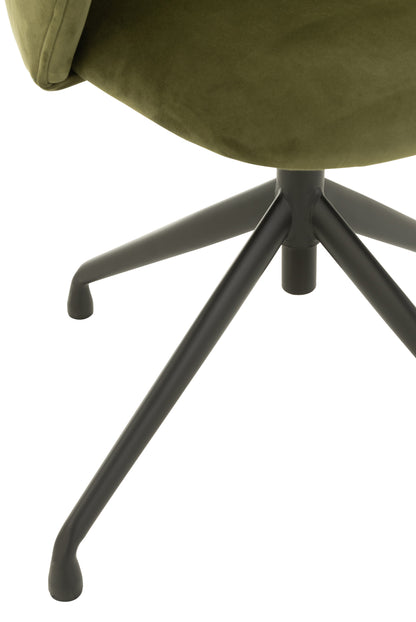 Stoel Draai/Omhoog/Omlaag Fluweel Donkergroen