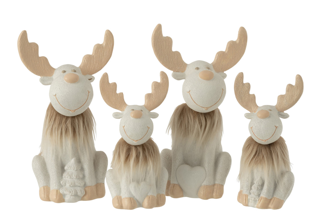 Rendierbont Poly Beige/Wit Groot Assortiment Van 2