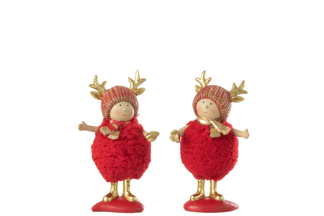 Kinder Geweien Hars Rood/Goud Medium Assortiment Van 2