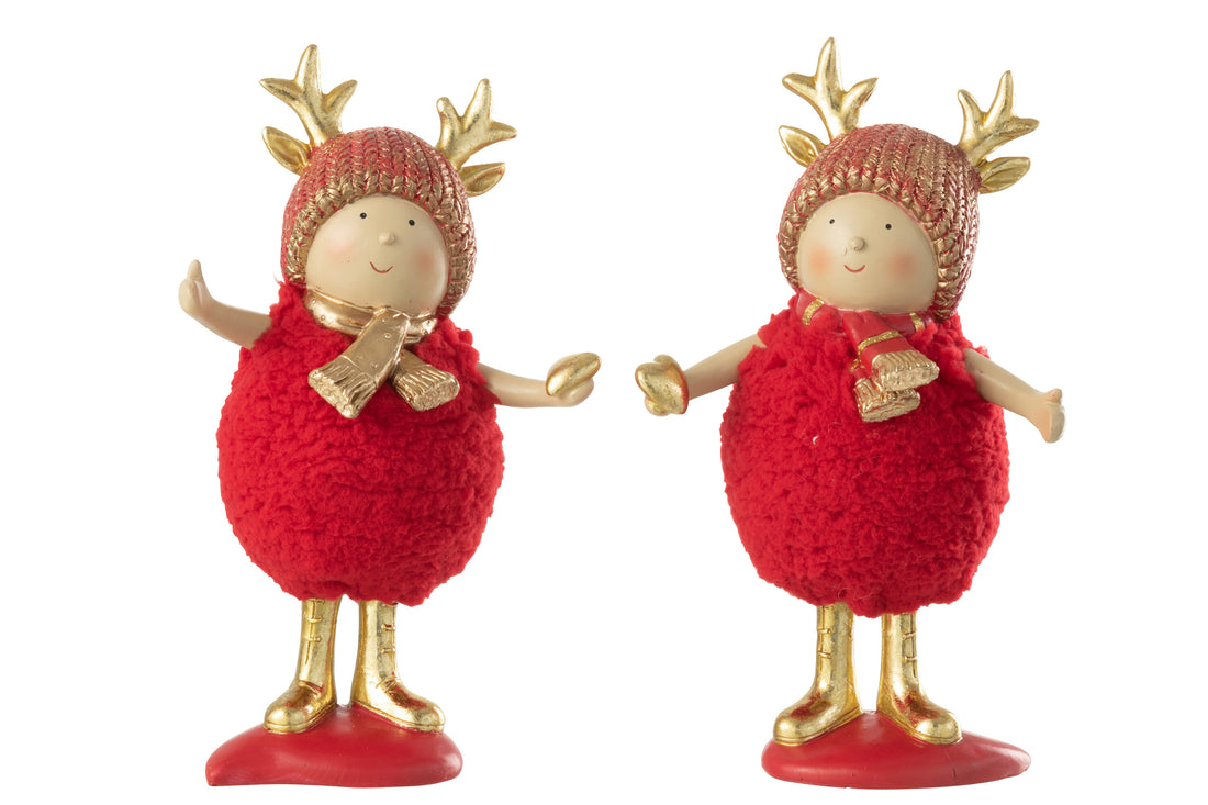 Kinder Geweien Hars Rood/Goud Groot Assortiment Van 2