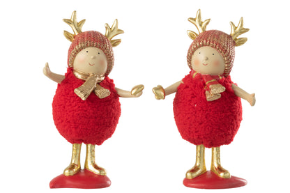 Kinder Geweien Hars Rood/Goud Groot Assortiment Van 2