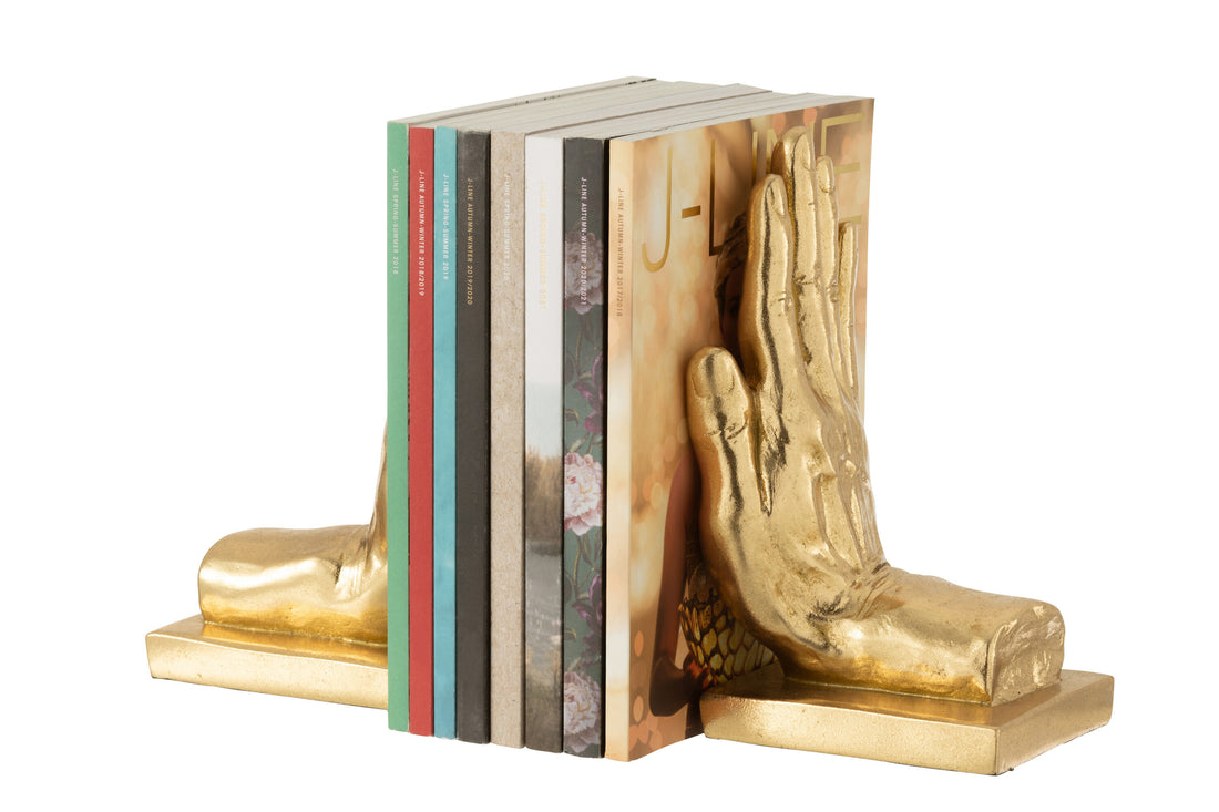 S/2 Boeksteun Handen Poly Goud